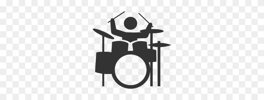 260x260 Drum Black And White Clipart - Percussion Clip Art