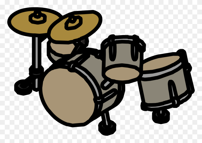 1427x982 Drum Clipart Club Penguin - Drum Set Clipart