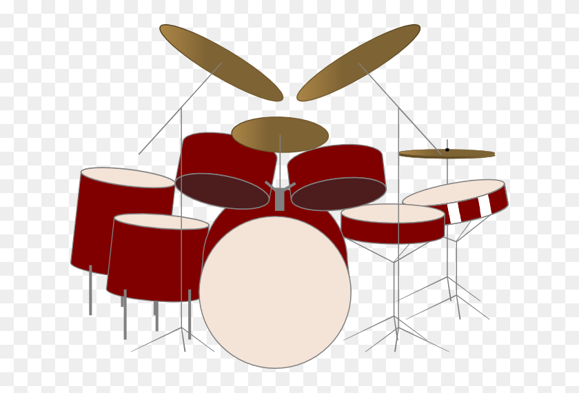646x510 Drum Kit Vector - Drum Set Clip Art