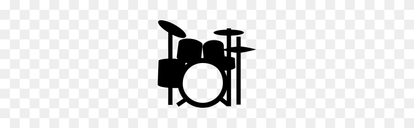 200x200 Drum Set Png Blanco Y Negro Transparente Drum Set Black And White - Drum Set Clipart