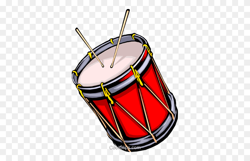 357x480 Drum With Drum Sticks Royalty Free Vector Clip Art Illustration - Percussion Clip Art