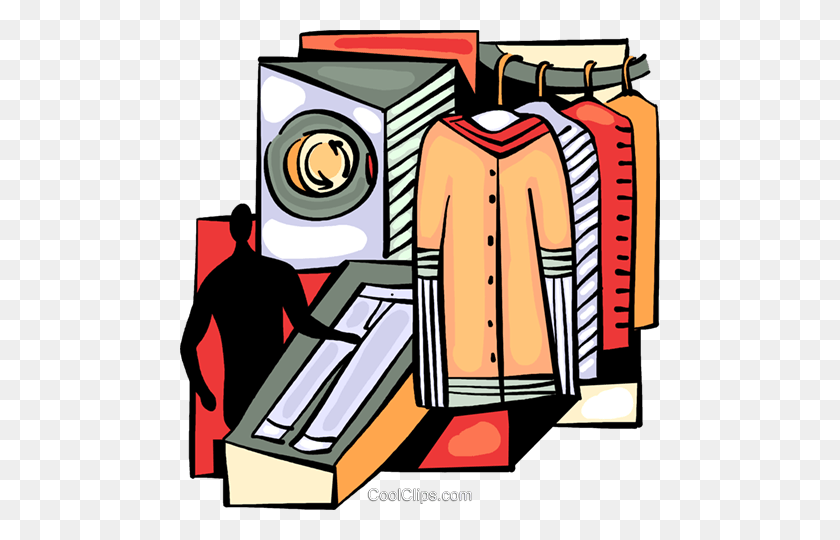 480x480 Dry Cleaners Royalty Free Vector Clip Art Illustration - Dry Cleaning Clip Art