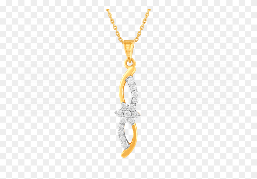 700x524 Dual Tone Flora Diamond Pendant - Diamond Necklace PNG