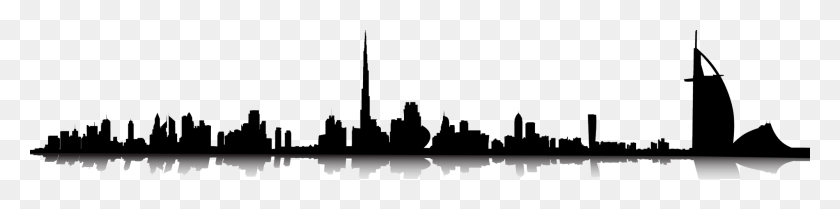 2000x384 Dubai Clipart Png - City Skyline Silhouette PNG