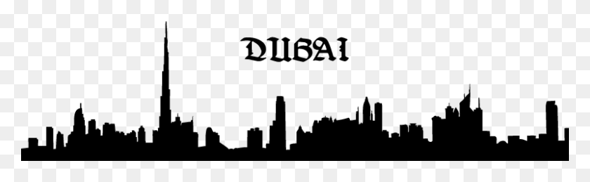 800x205 Dubai Skyline Png Png Image - Skyline PNG