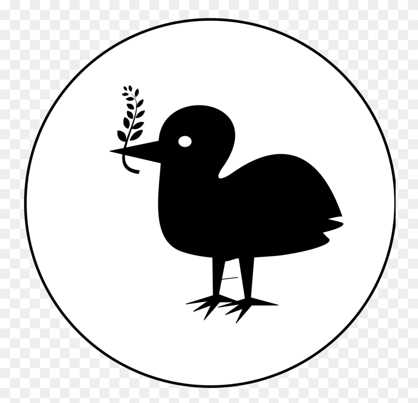 750x750 Duck Bird Drawing The Head And Hands Silhouette - Clipart Duck Black And White