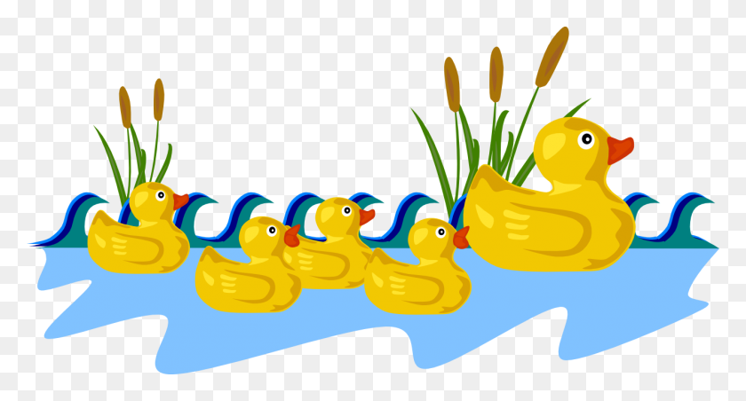 1331x669 Duck Clipart Duck Family - Family Of Four Clipart