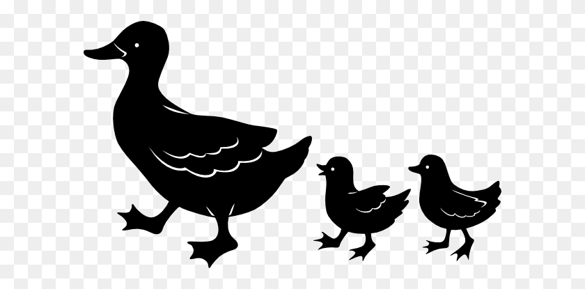600x355 Duck Family Silhouettes Clip Art - Duck Family Clipart