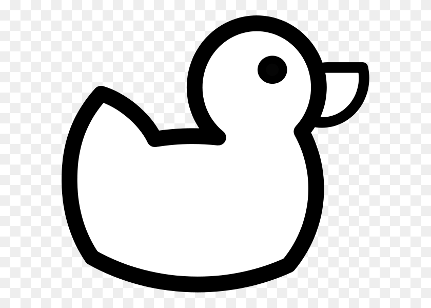 600x539 Duck Outline Vector File, Vector Clipart - Blanket Clipart Black And White