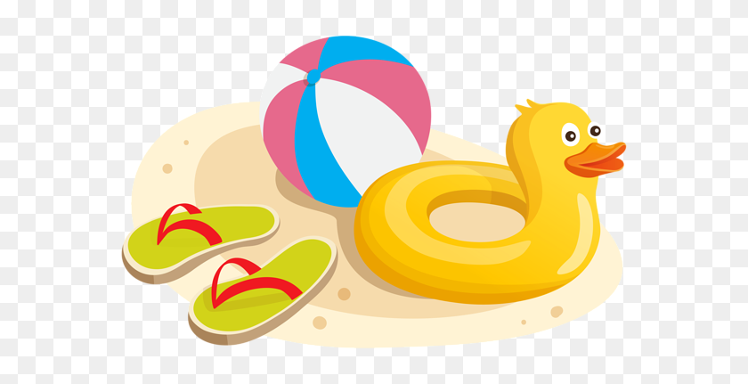 600x371 Duck Swim Ring Ball And Flipflops Png Clipart Gallery - Swim PNG