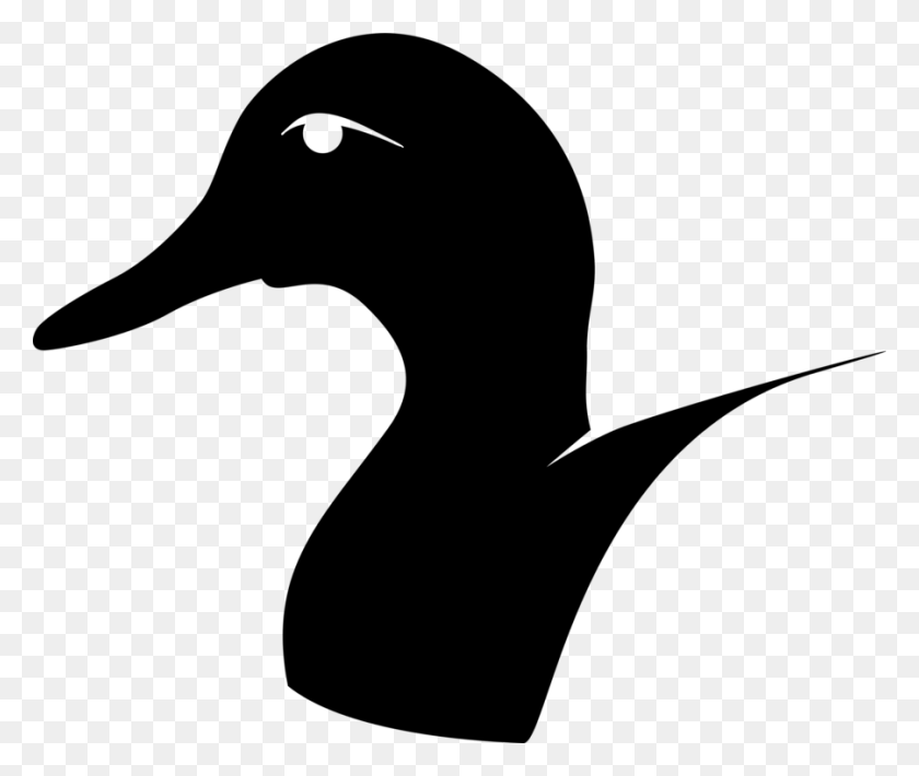 900x750 Duck's Head Mallard Goose Silhouette - Wood Duck Clip Art