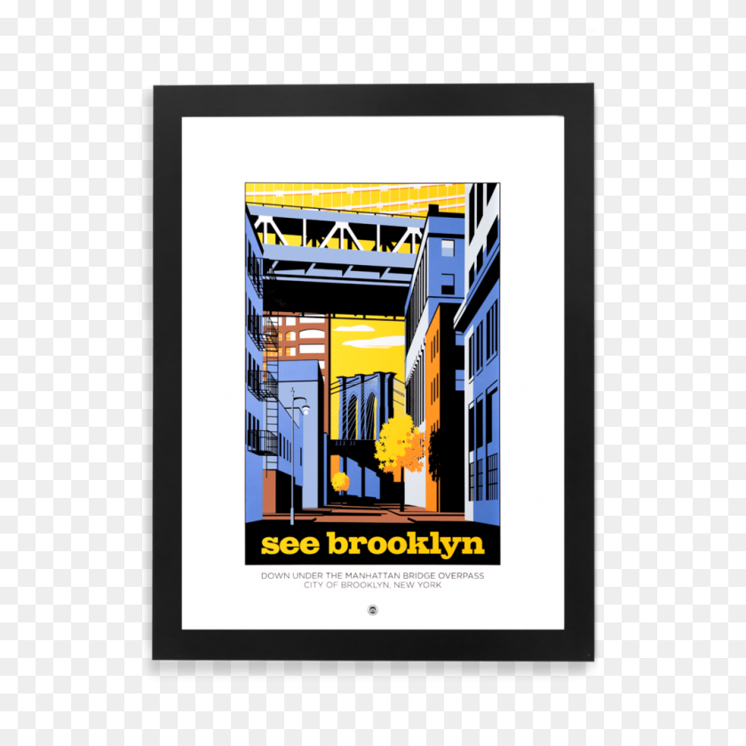 1000x1000 Dumbo And Brooklyn Bridge The Municipal Prints Company - Brooklyn Bridge PNG