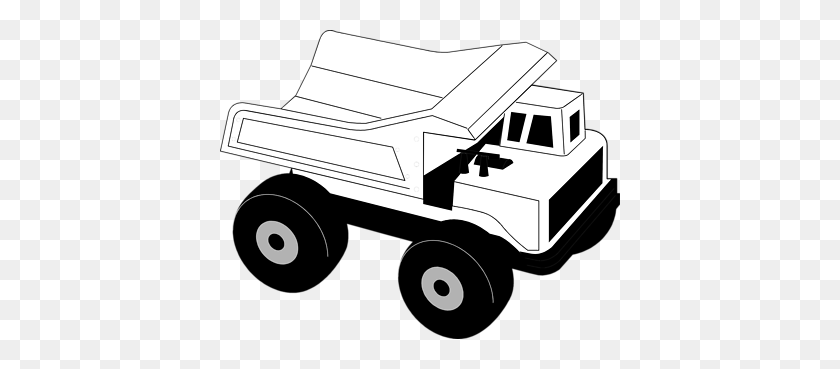 400x309 Dump Truck Clip Art Black Image - Toys Clipart Black And White