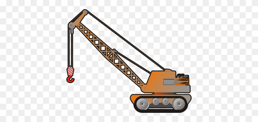408x340 Dump Truck Semi Trailer Crane - Construction Crane Clipart