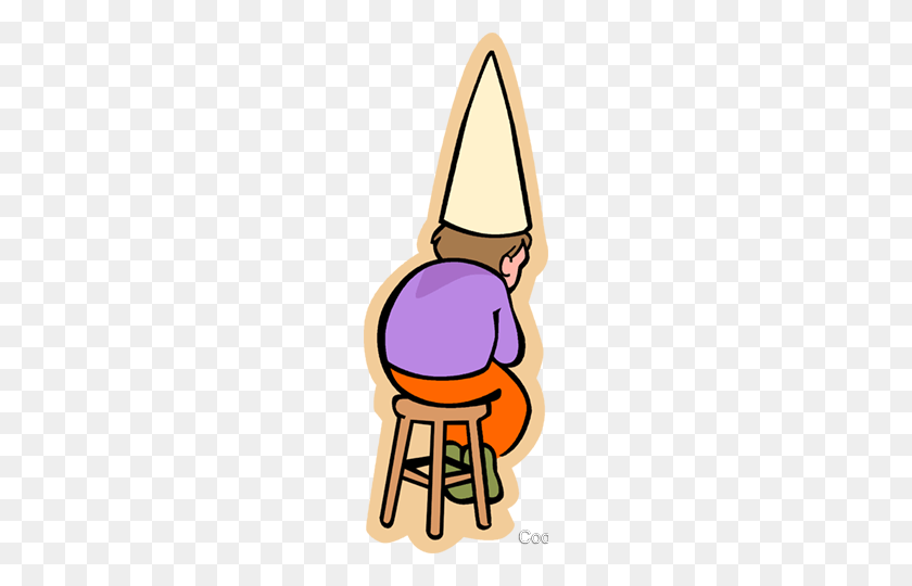 170x480 Dunce, Sent To The Corner Royalty Free Vector Clip Art - Dunce Clipart