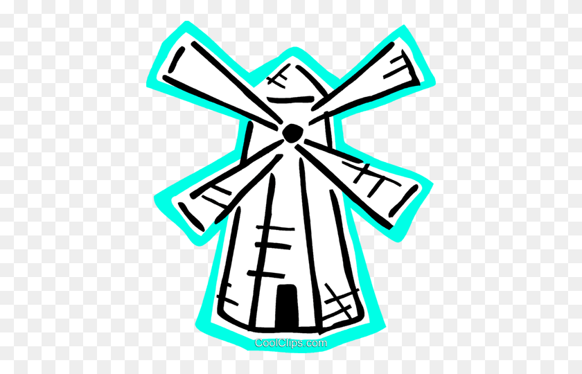 418x480 Dutch Windmill Royalty Free Vector Clip Art Illustration - Dutch Clipart