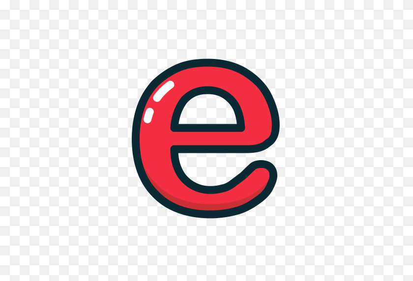 512x512 E, Letter, Lowercase, Red Icon - Letter E PNG