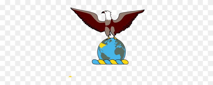 300x275 Eagle Over Globe Clip Art - Eagle Clipart Vector