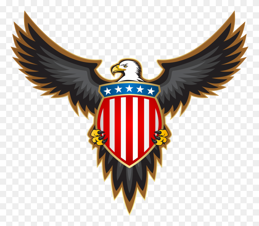 8000x6923 Águila Con Insignia Americana Png Clipart Gallery - Usa Eagle Clipart