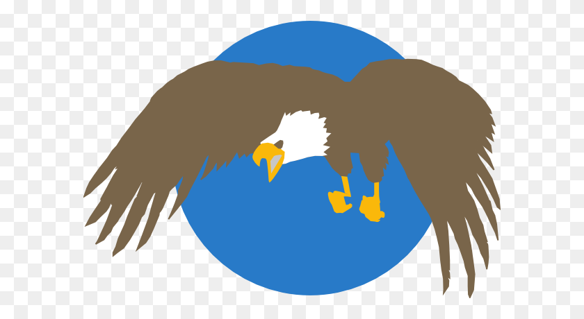 600x400 Eagle With Blue Circle Background Png, Clip Art For Web - Blue Background Clipart