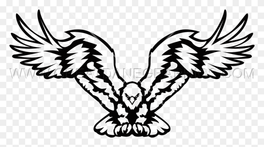 825x431 Eagle With Open Wings Production Ready Artwork For T Shirt Printing - Eagle Wings PNG
