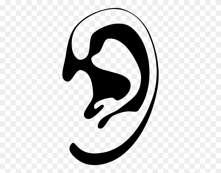 366x596 Ear Clip Art - Ear Black And White Clipart
