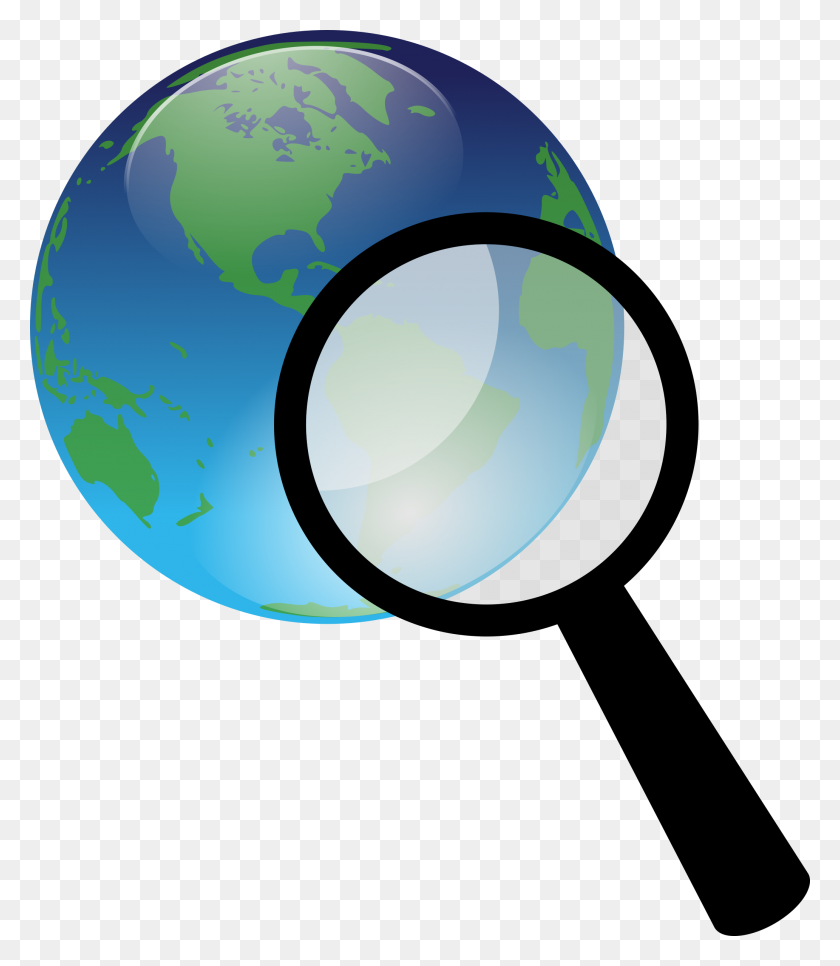 2065x2400 Earth And Magnify Glass Icons Png - Magnifying Glass PNG