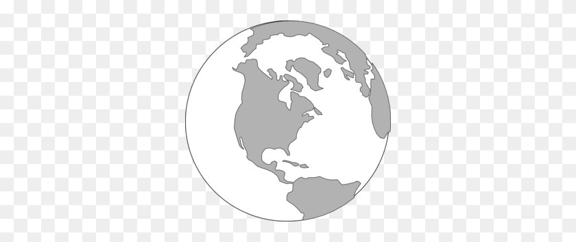 300x294 Earth Clipart Gray - Globe Clipart Free