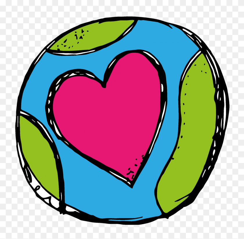 1600x1562 Earth Clipart Heart - Earth Clipart Black And White