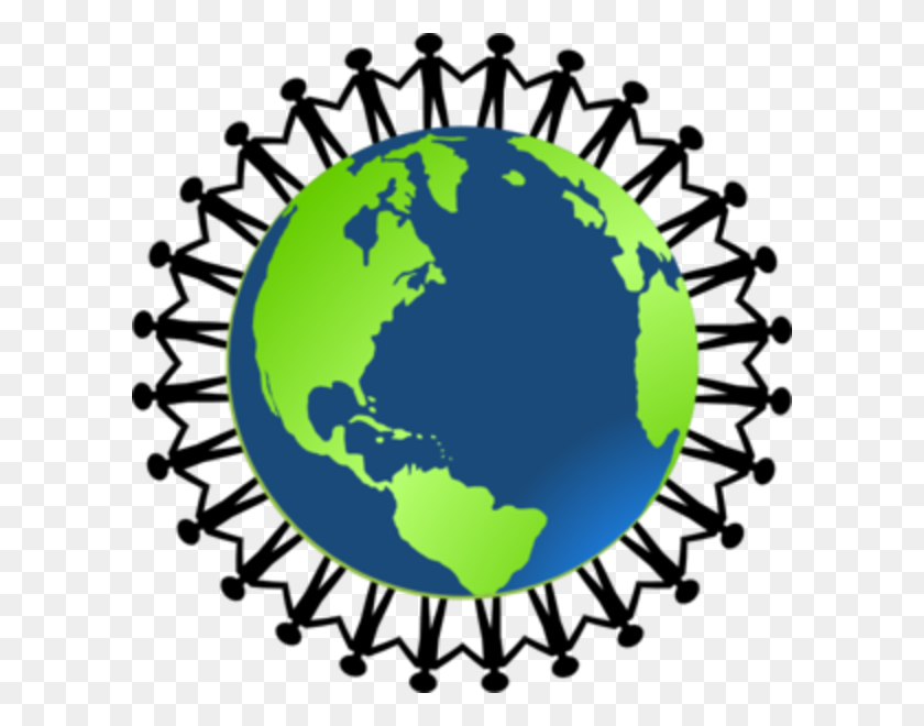 600x600 Earth Clipart With People From Around The World - Travel The World Clipart