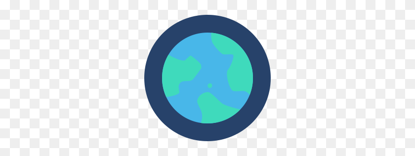 256x256 Earth Icon Flat - Flat Earth PNG