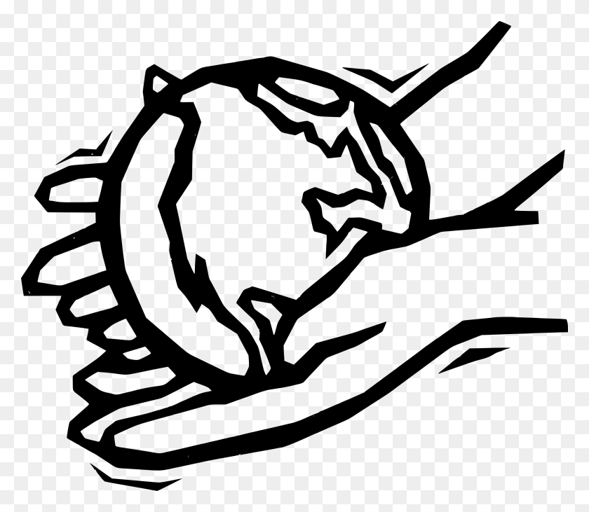 2400x2067 Earth In Gentle Hands Icons Png - Hands Holding PNG