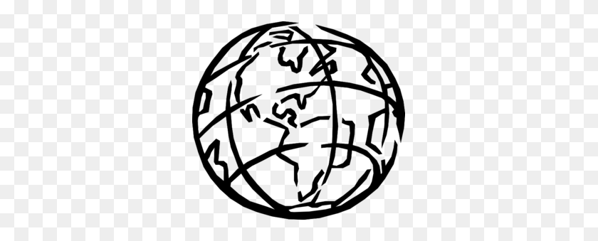 299x279 Earth Just Outlines Clip Art - World Globe Clipart