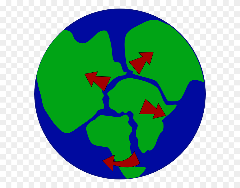 600x600 Земля С Континентами, Распадающимися На Части Картинки - Пангея Клипарт