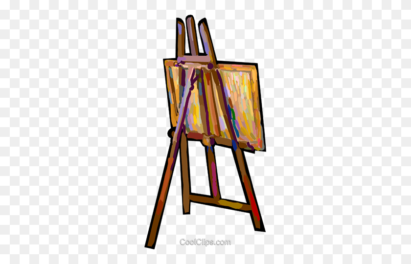 249x480 Easel And Canvass Royalty Free Vector Clip Art Illustration - Paint Easel Clipart
