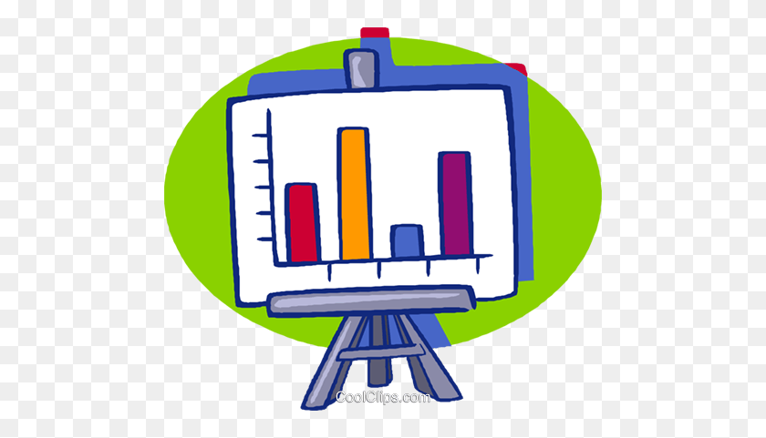 480x421 Easel With A Graph Royalty Free Vector Clip Art Illustration - Graph Clipart