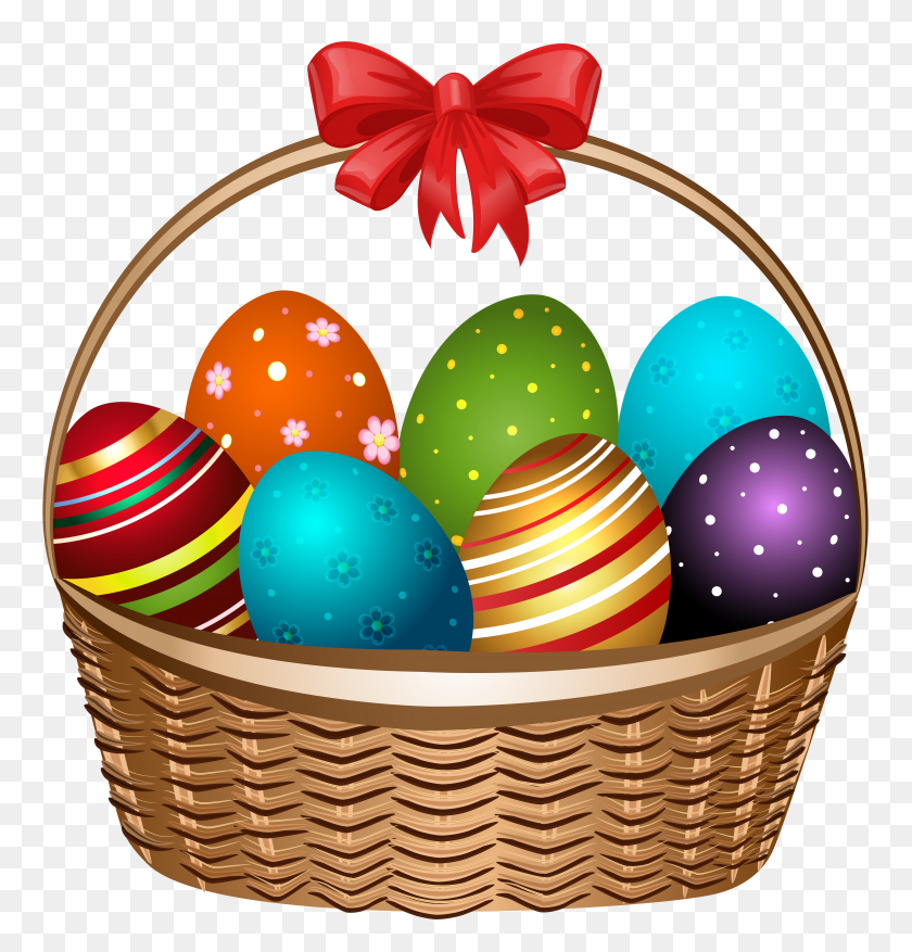 5931x6213 Easter Basket Bunny Clipart Png - Rabbit Clipart PNG