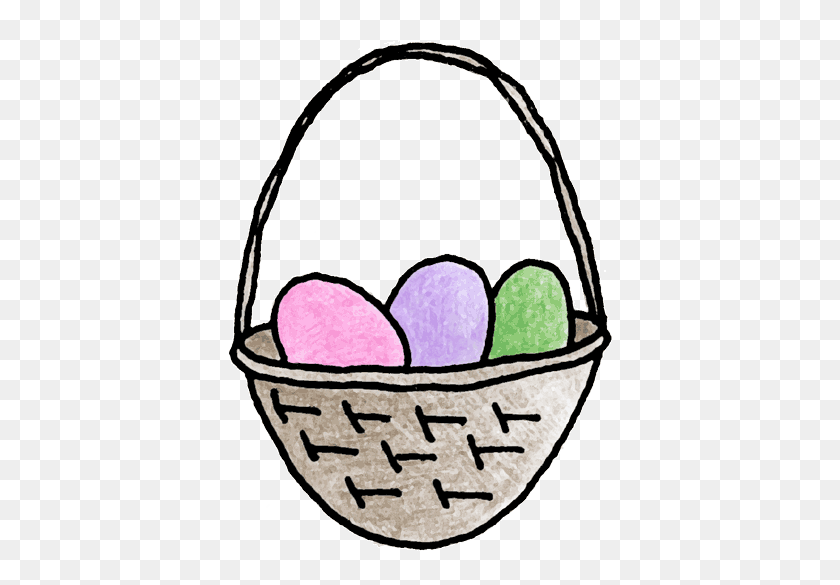 400x525 Easter Basket Ns Clip Art Download - Easter Basket Clipart Black And White