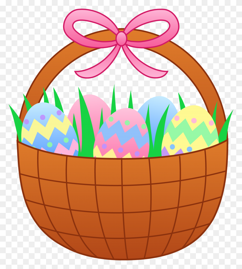 5783x6492 Easter Basket With Colorful Eggs - Free Clip Art Thanksgiving Borders