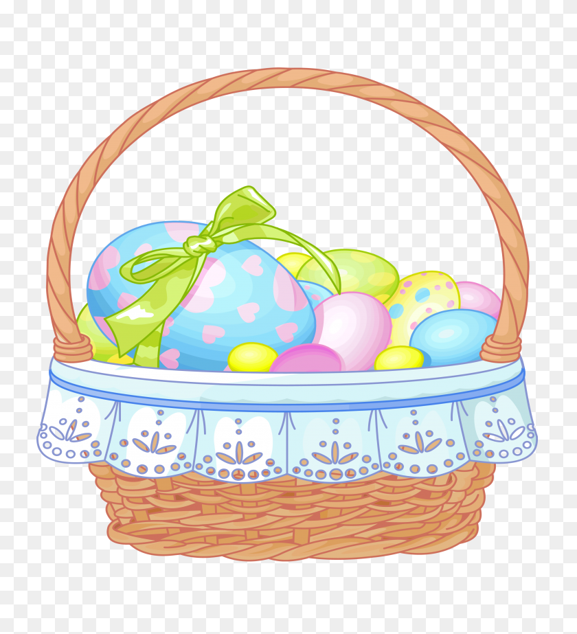 3467x3836 Easter Basket With Eggs Transparent Gallery - Easter Egg Basket Clipart