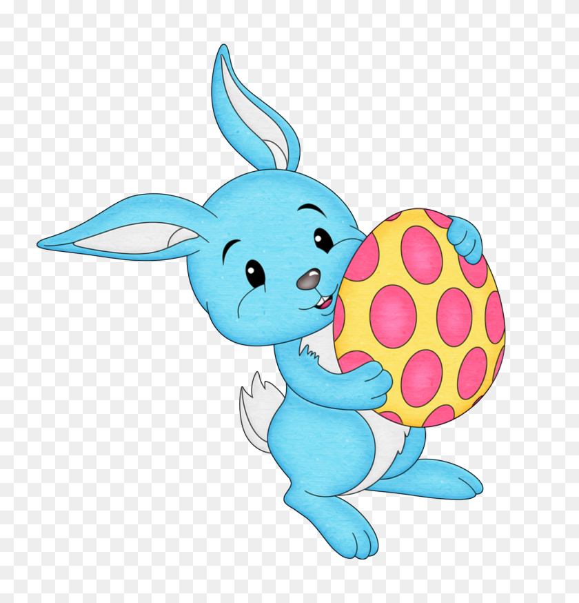 1252x1307 Easter Blue Bunny With Egg Transparent Png Gallery - Bunny PNG