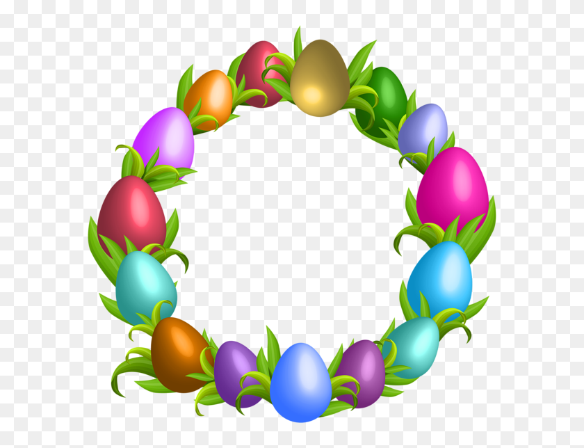600x584 Easter Bunny Easter Egg Wreath Clip Art - Free Floral Wreath Clipart