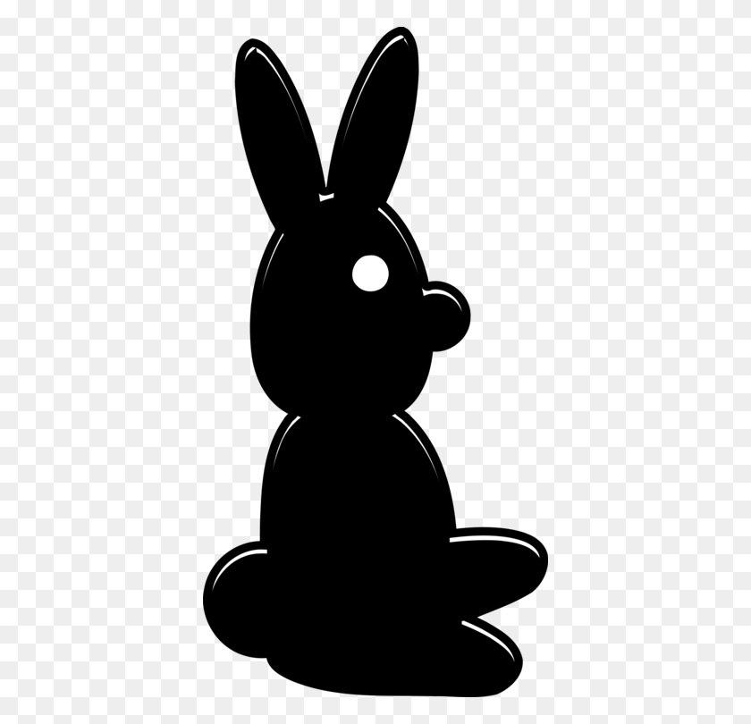 386x750 Easter Bunny European Rabbit Silhouette Black And White Free - Rabbit Silhouette Clip Art