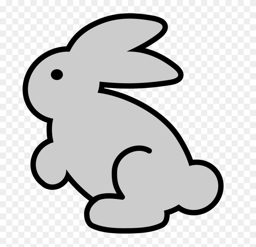 750x750 Пасхальный Заяц Кролик Скачать Черно-Белое - Воскрешение Клипарт Черно-Белый