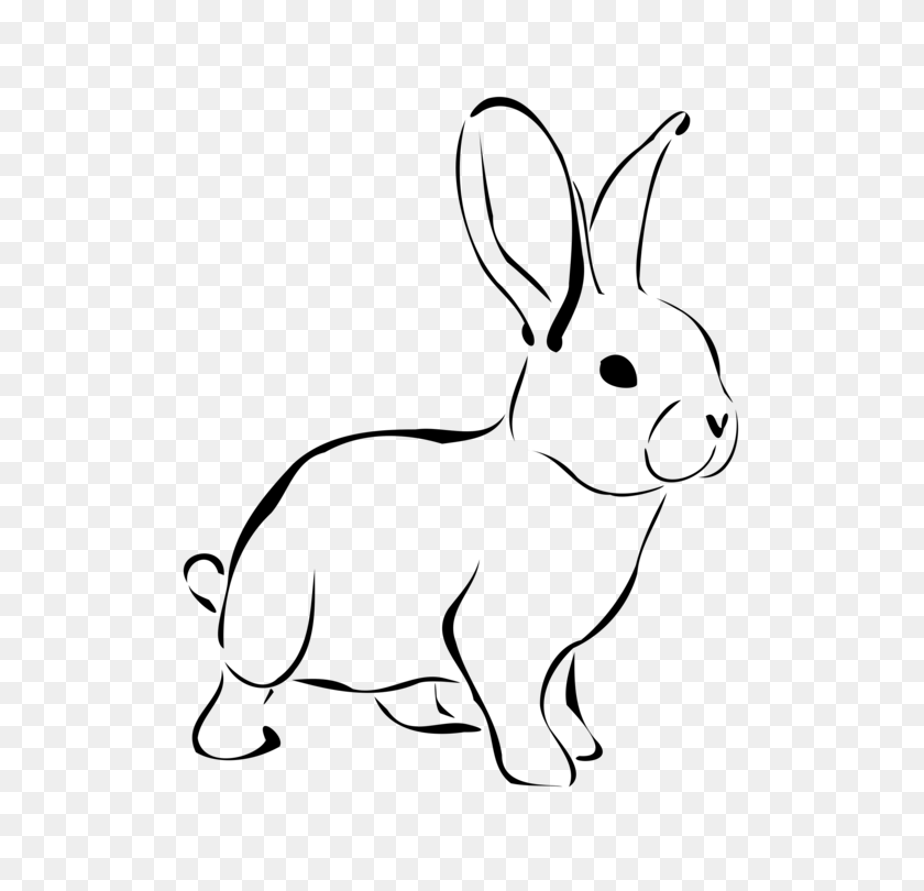 530x750 Скачать Пасхальный Кролик Черный И Белый - Белый Кролик Png