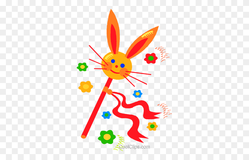 321x480 Easter Bunny Royalty Free Vector Clip Art Illustration - Bunny Clipart Free