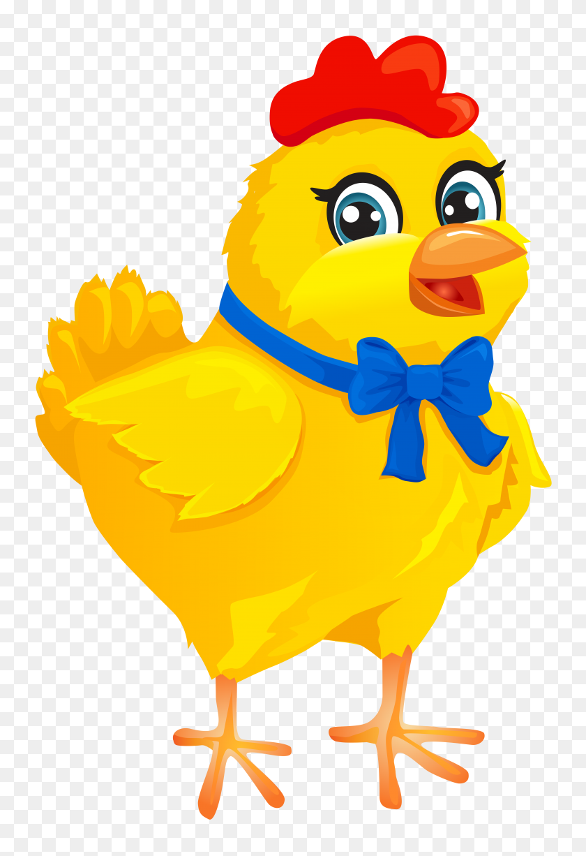 5348x8000 Easter Chicken With Bow Transparent Png Clip Art Image Gto - Poultry Clipart