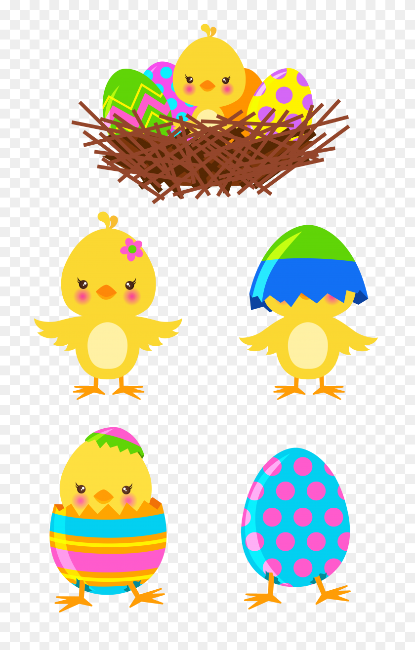 5548x8937 Easter Chicks Clipart - Tough Guy Clipart