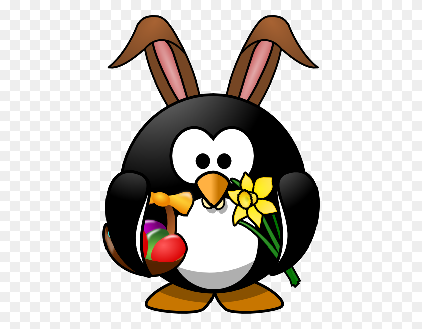 432x594 Easter Clip Art Penguin - Egg Hunt Clipart