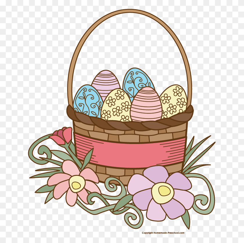 647x779 Easter Clipart Picnic - Easter Egg Basket Clipart